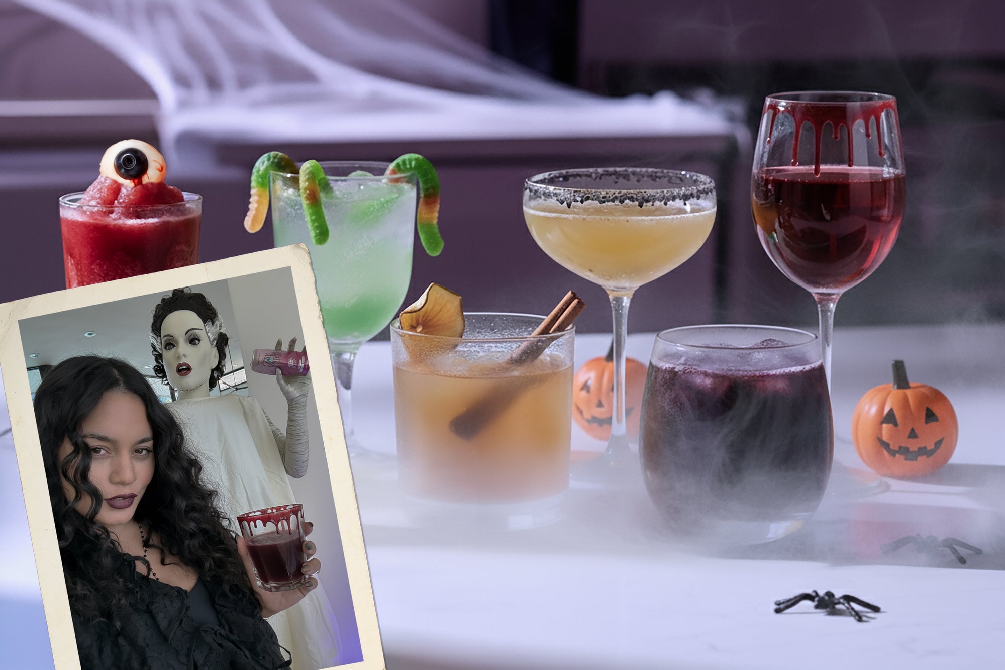 Vanessa Hudgens' Halloween mocktails made with Caliwater Cactus Water