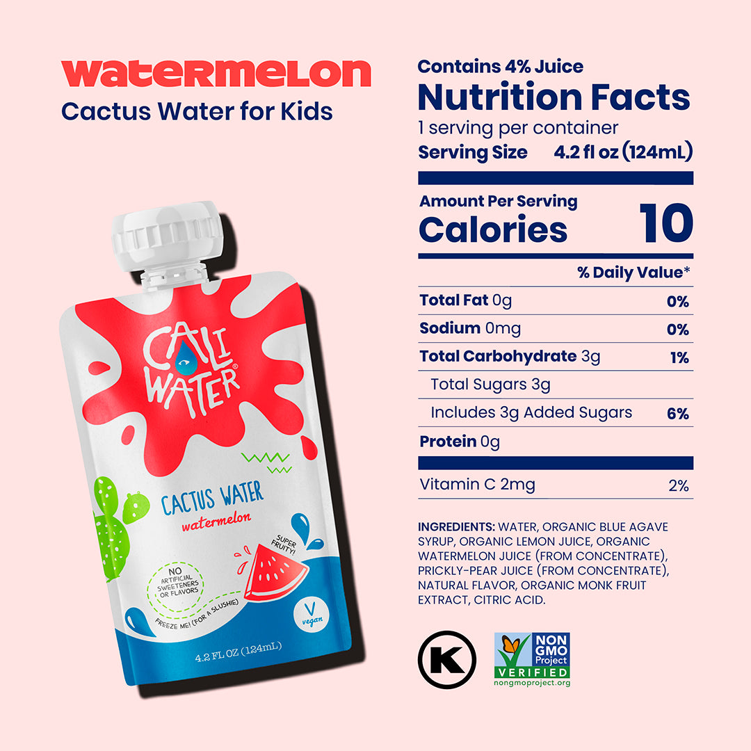 Mixed Cactus Water Kids Pouches – Caliwater